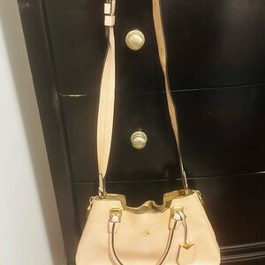Coach Cream Shoulder Bag with Gold Accents